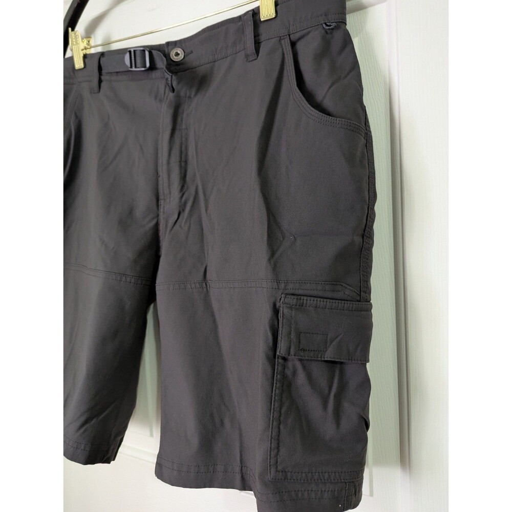 Gerry Cargo Hiking Shorts Mens 36 Dark Gray Nylon Blend Belted Pockets Quick Dry - Picture 2 of 12